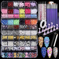 Nail Art Kit with 5 Charm Boxes, 15 Brushes & Dotting Tools