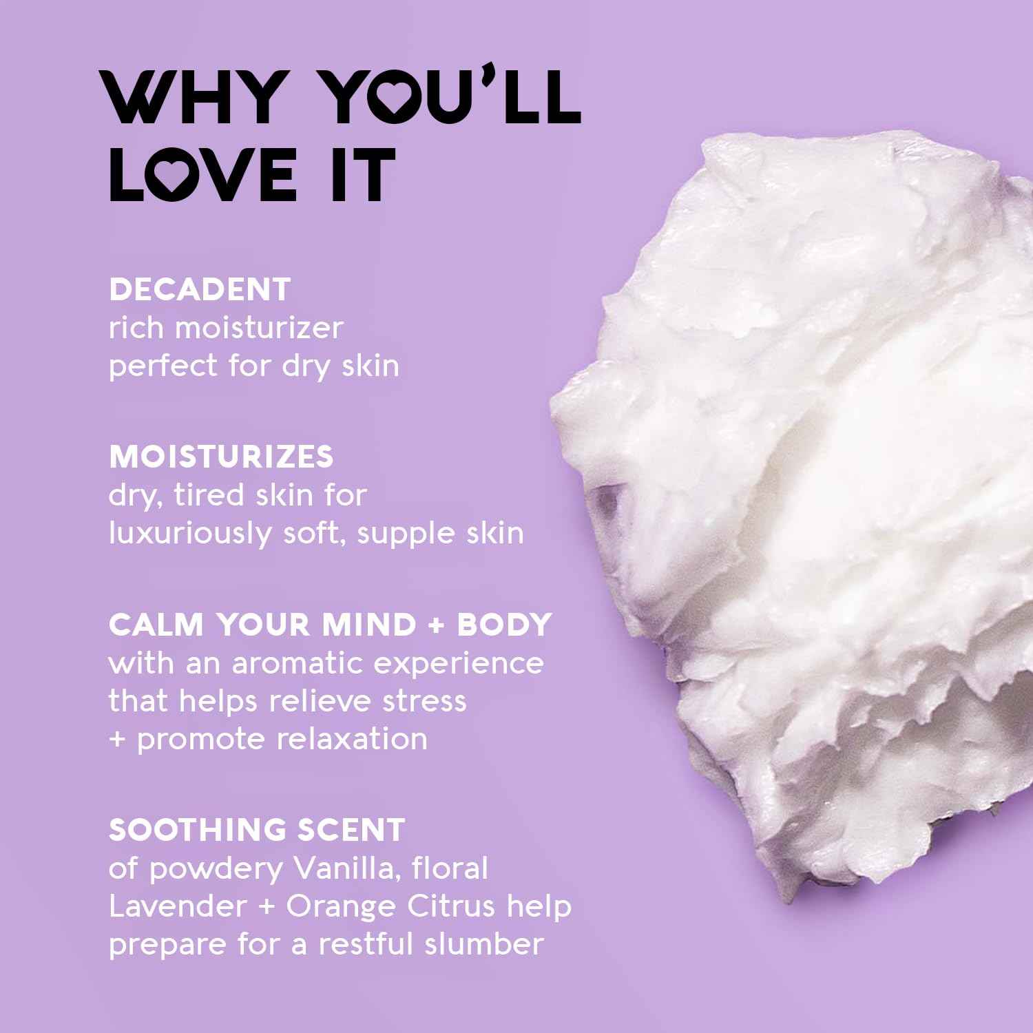 Nature's Beauty Lavender Chamomile Sleep Body Butter Multi-Pack - Sleep Well Luxury Rich Moisturizer, Relax + Calm Your Skin, Made w/Shea Butter, Jojoba + Moringa Seed Oils, 12 oz (2 Pack)