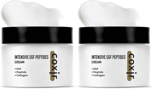coxir INTENSIVE EGF PEPTIDES CREAM l Day&Night Firming Cream l EGF(Epidermal Growth Factor), Peptides, Niacinamide, Panthenol, Collagen l Korean Skincare [50ml/1.69fl.oz] (Pack of 2)