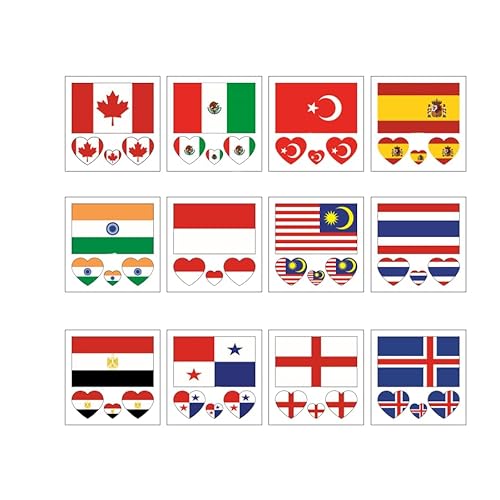 10 Sheets Lebanon Flag Tattoos Stickers 40 Pcs Waterproof Sweat Sports National Flag Removable Fake Tattoos