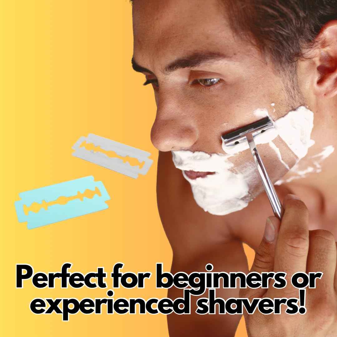 GENTS Double Edge Safety Razor Blade Variety Pack, 120 Count Razor Blade Sample Pack with Styptic Powder