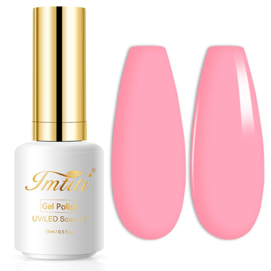 Imtiti pink Gel Nail Polish, 1 Pcs 0.5 fl oz Bright pink gel nail polish Color Soak Off Gel Polish Nail Art Manicure Salon DIY Nail Lamp Gel Nail Design Christmas Decoration