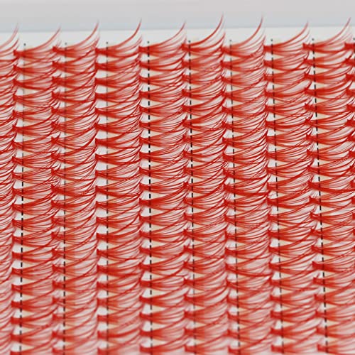 D Curl Lash Clusters 240pcs 12mm Red Colored Lashes