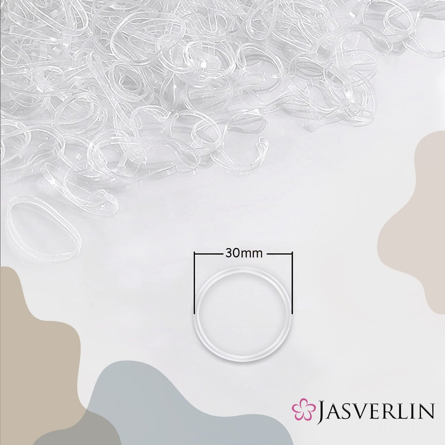 JASVERLIN Clear Elastic Hair Bands, Small Elastic Hair Ties Tiny Rubber Bands Baby Ponytail Holders for Toddler Girls 1000pcs