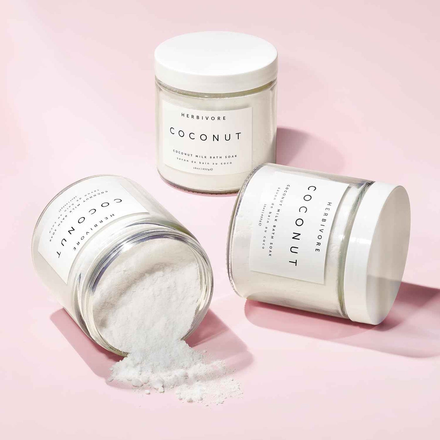 HERBIVORE Coconut Milk Bath Soak | Deeply Hydrating + Skin Softening, Soothing Light Coconut Scent, Vegan, Plant-Based, 237 mL / 8 oz (2-pack)