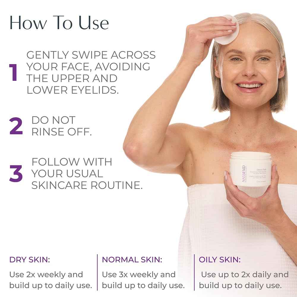 NassifMD Exfoliating Detox Pads | Surgeon-Created AHA/BHA Facial Pads for Deep Cleansing, Smoother Texture & Glowing Skin | Reduces Pores, Firms, Brightens