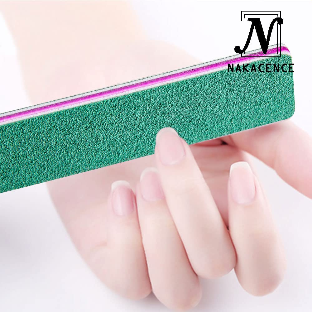 Nail file and Buffer 180/240 Grit Professional Emery Boards for Nails, Double Sides Washable Durable Dustless Nail File for Nail Art DIY or Nail Manicure Salon