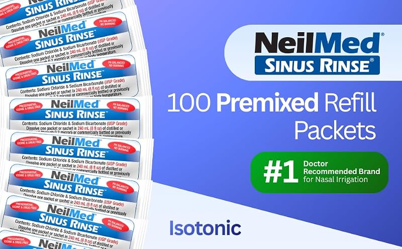 NeilMed Sinus Rinse Refill Packets 100 Count - All Natural Relief - Variation 1