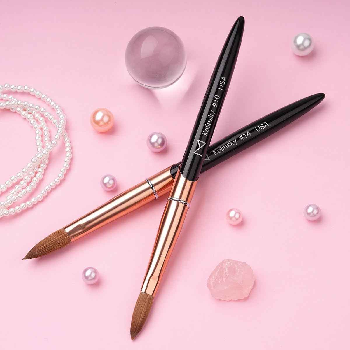 M – Regal 100% Kolinsky Acrylic Nail Brush | Professional Acrylic Nail Sculpting & Application Brush | Premium Nail Art Tool for Nail Technicians & Artists (#12)