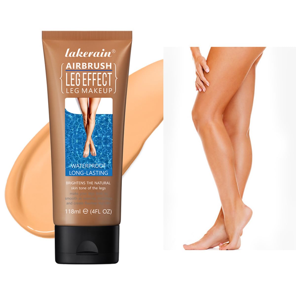 Leg Makeup Waterproof No Transfer,Lightweight Moisturizing Glow Cover Cream, Leg and Body Scar Cover up Makeup for Tattoo Cover Up 118Ml / 4 Fl Oz - (SZ01943) BRONZE