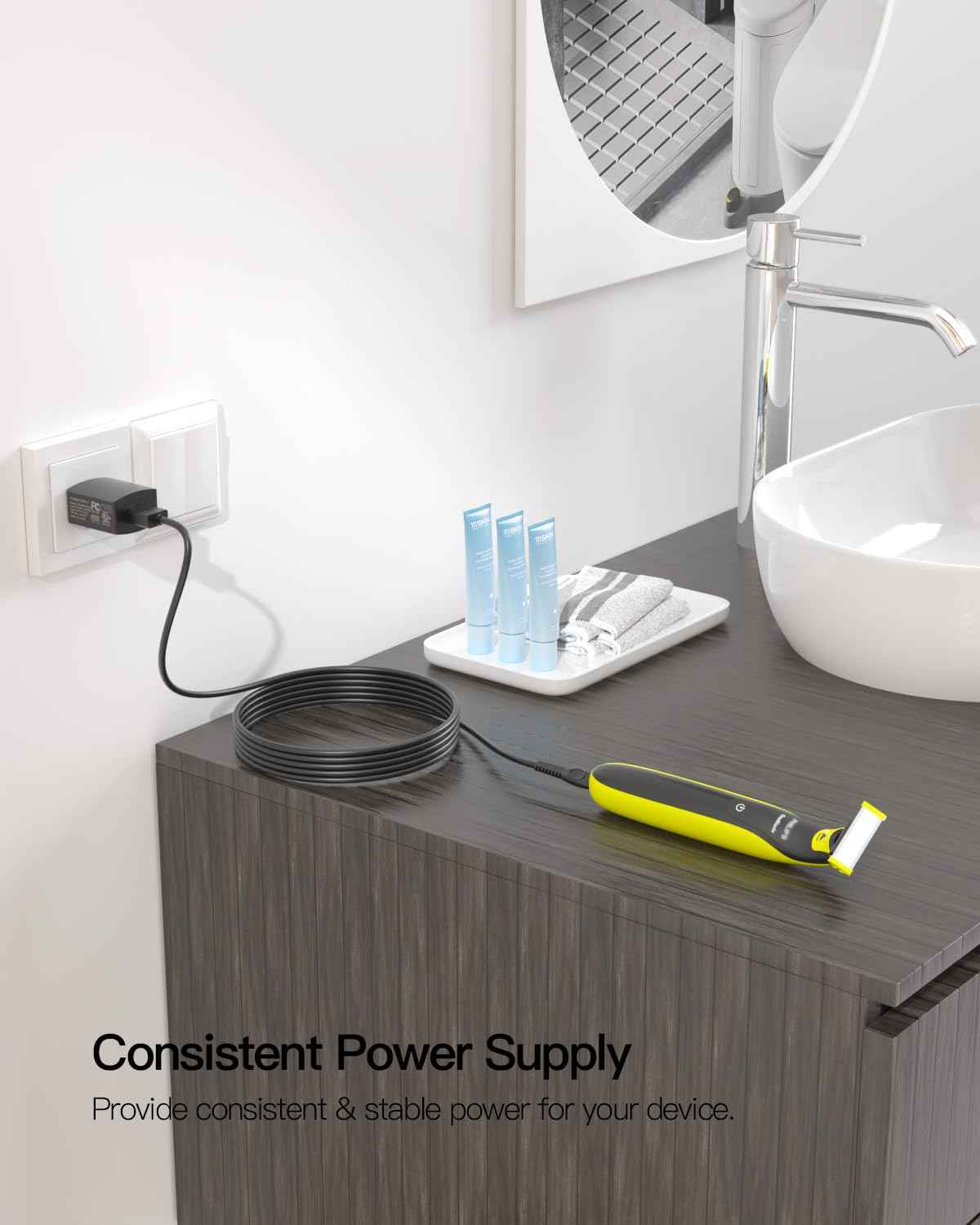 Superer 5V USB Charger Cord Fit for Philips Norelco One Blade 360 Newer Model QP2724 QP2834 QP1924 QP4631 QP6542 QP4530, MG7910 MG5910 MG9510 MG9525, X3001 S3341 X3052, for Phillips Power Shaver Cable