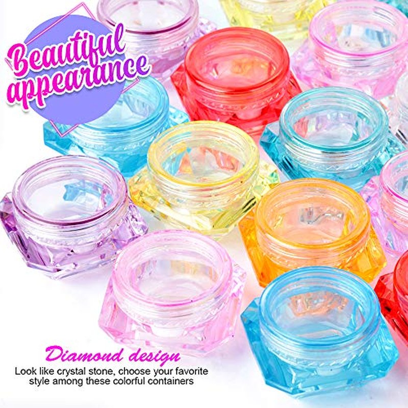 40 Pcs Acrylic Cosmetic Containers - 3g Travel Pots in 8 Colors