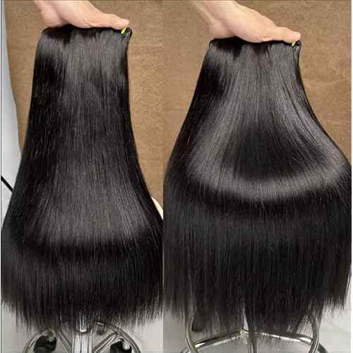 VIPbeauty Raw Straight Human Hair Bundles One Straight Bundles 14A Unprocessed Raw Bundles Human Hair Extension Real Human Hair Natural Color Double Weft Extensions Bundle 30 Inch