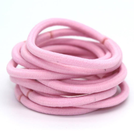 La Tartelette 4 mm Elastic Bands Hair Ties Children Rubber hair headbands - 10 Pcs (Pink)