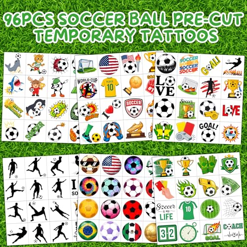 96pc Soccer Ball Temporary Tattoos for Kids Party