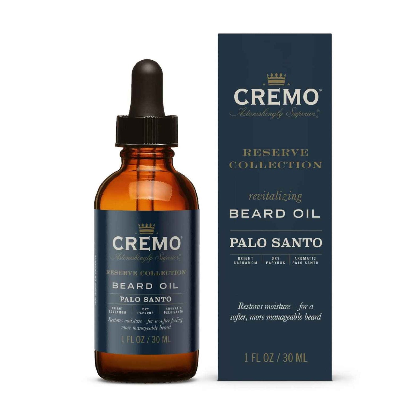 Cremo Beard Oil and Body Wash Bundle with Palo Santo Scents, 1 fl oz and 16 fl oz
