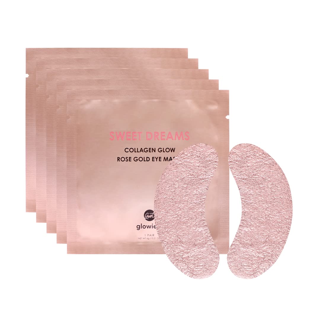 Sweet Dreams Collagen Glow Rose Gold Eye Masks l Under Eye Patches for Self Care Under Eye Patches Wrinkle Patches l Dark Circles Treatments - Collagen, Niacinamide, Hyaluronic aid, Peptides