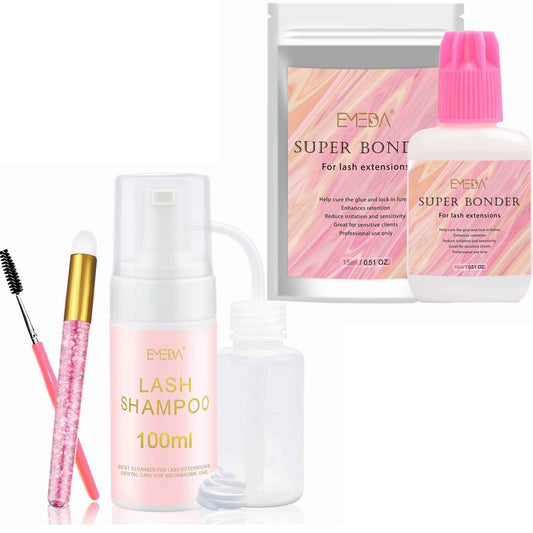 EMEDA Lash Shampoo for Lash Extensions 100ml Eyelash Extension Cleanser, Lash Bonder for Eyelash Extensions, Not Glue, Glue Accelerator for Eyelash Extensions