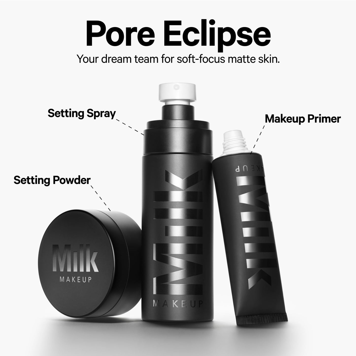 Milk Makeup Pore Eclipse Matte Translucent Setting Powder – Controls Shine, Blurs Pores + Sets Makeup Up to 16 Hours – Weightless, Talc-Free Formula with a Matte Finish – Translucent Light, 0.27oz