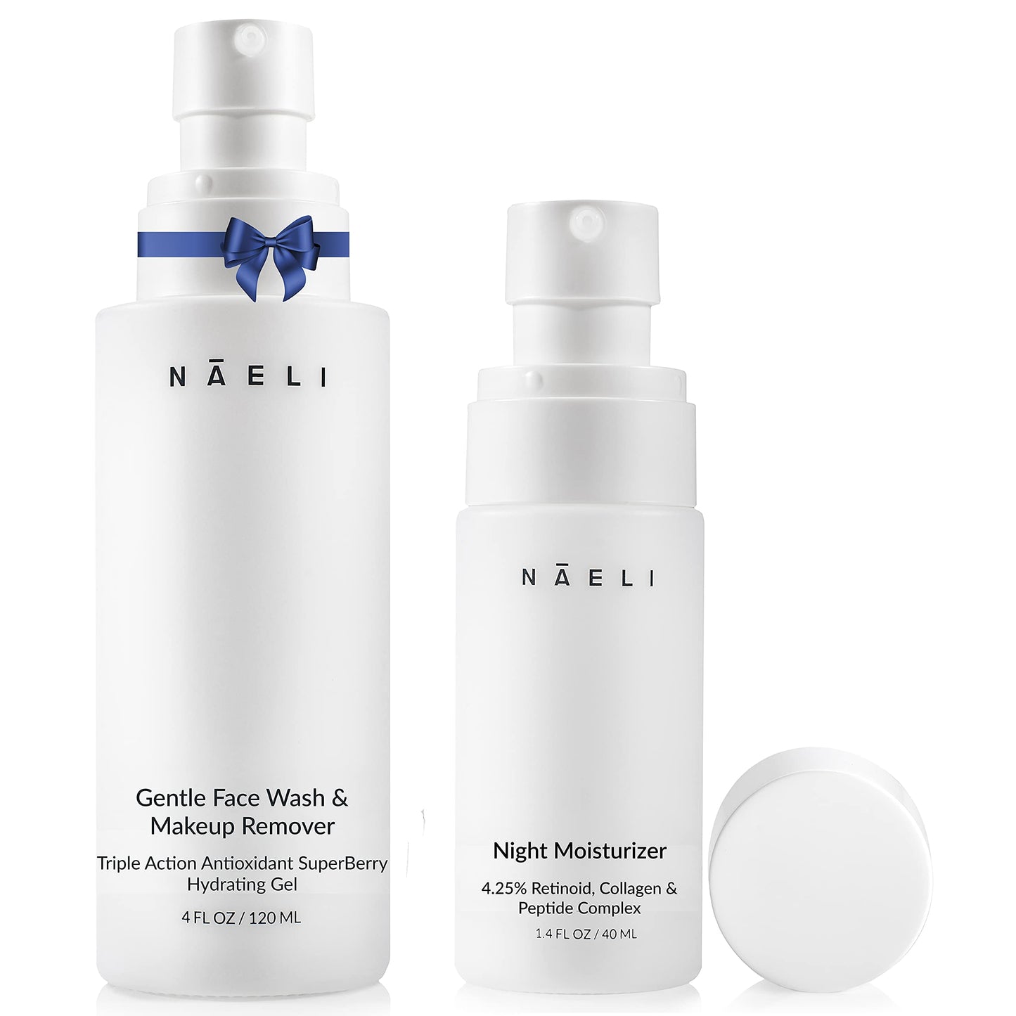 NAELI Retinol Night Moisturizer & Gentle Facial Cleanser Set – Natural Anti Aging Skincare Gift for Women & Men, Reduces Wrinkles, Improves Skin Texture, Soothes & Hydrates.