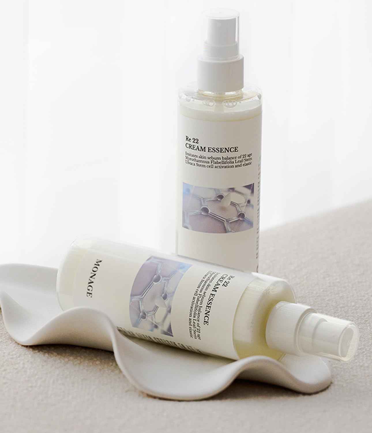 MONAGE Re 22 Cream Essence – Korean Skin Care All-in-One Hydrating Spray with Resurrection Plant & Sea Lettuce Stem Cells for Youthful, Balanced Skin – Relaxing Gifts, 150ml / 5.07 fl. oz