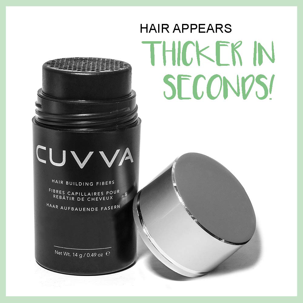 CUVVA Hair Fibers for Thinning Hair (DARK BROWN) - Keratin Hair Building Fiber Hair Loss Concealer - Thicker Hair in 15 Seconds - 25g/0.87oz Bottle - For Men & Women