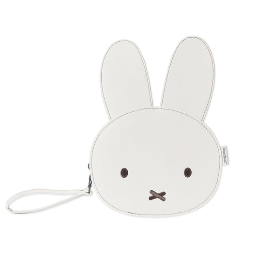 dearcloud Miffy Faux Leather Cosmetics Bag with Removable Wristlet Strap – Travel Case & Purse (Shaped like Miffy)