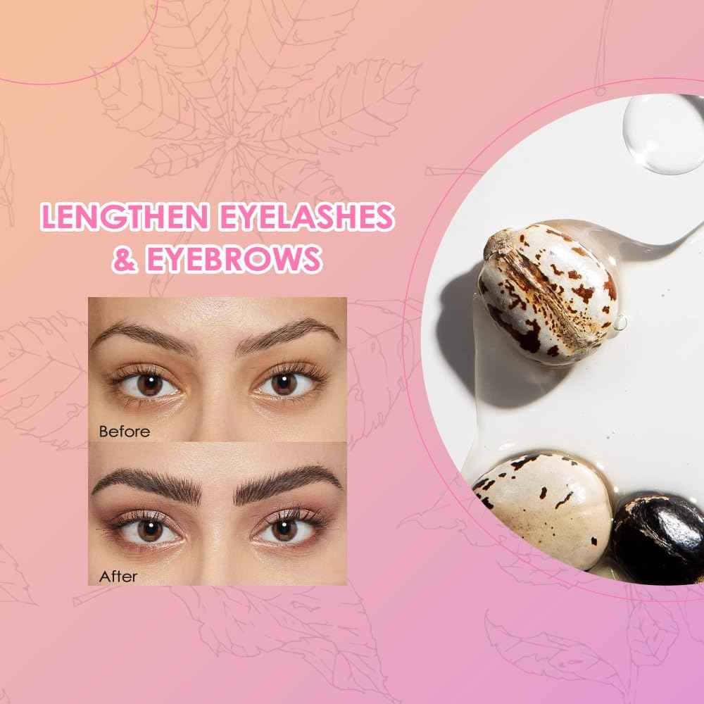 tuyapio Organic Golden Castor Oil Roll-On with Rose Quartz Roller, Cold-Pressed Pure Organic Castor Oil Roller Ball for Hair Growth, Eyelashes, Eyebrows & Skin, 1.7 fl oz (2)