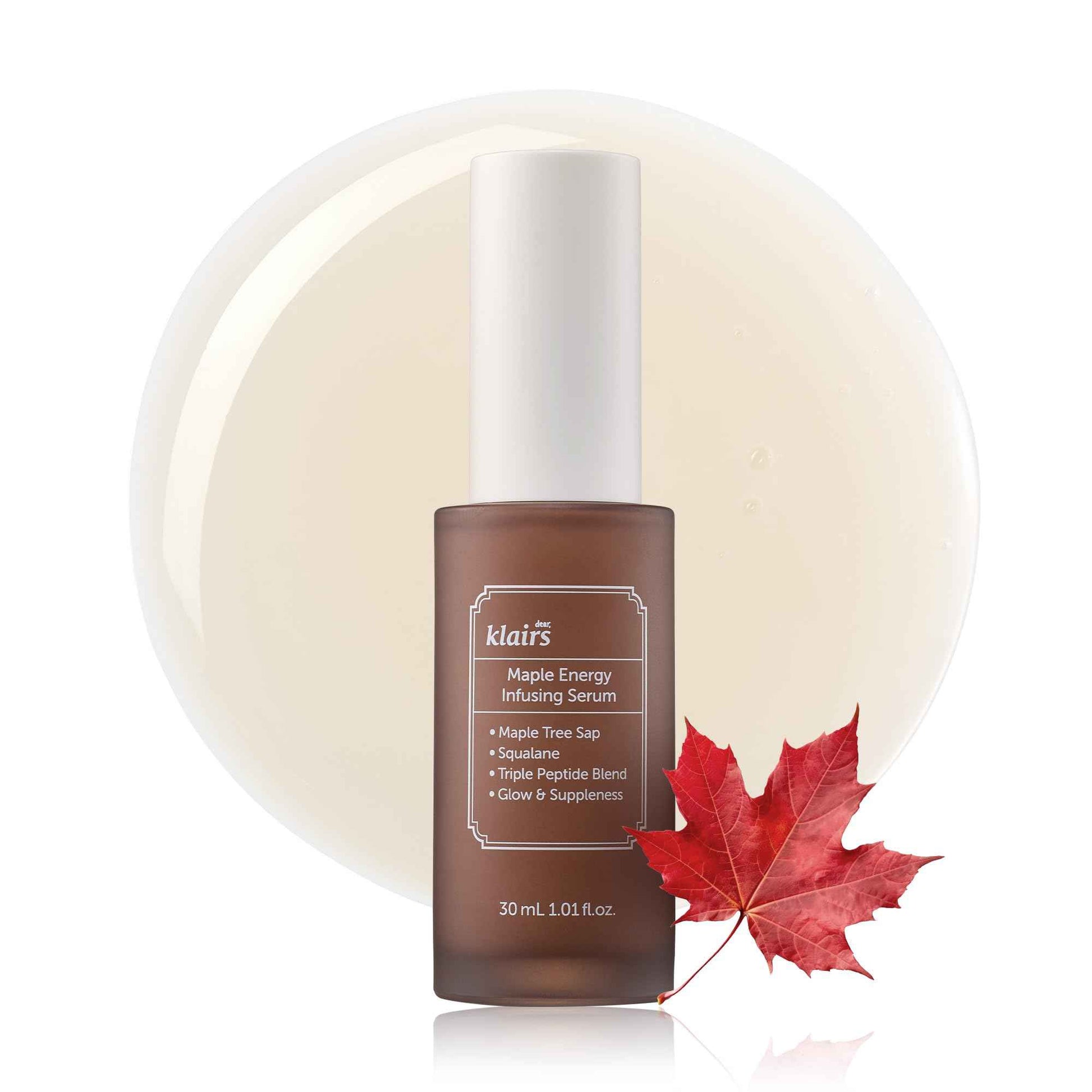 DearKlairs Maple Energy Infusing Serum 30 ml, Anti Aging, Skin Barrier, Pore Minimizing, Peptide, Squalane, hydrating and moisturizing serum, Korean skin care, Dry Skin