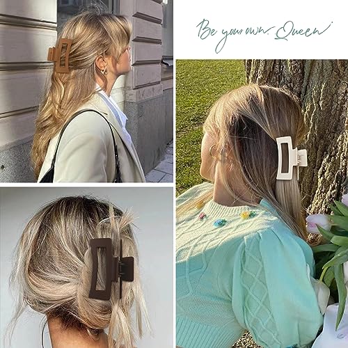 Sisiaipu Medium Hair Claw Clips 6-Pack, 3.5 Inch Non-Slip Hair Accessories for Women & Girls