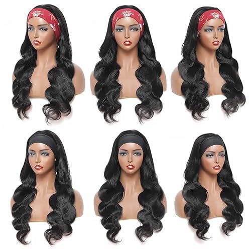 Headband Wigs for Black Women Human Hair Glueless Body Wave Headband Wig Human Hair 100% Brazilian Virgin Hair Machine Made Head band Wig 150% Density