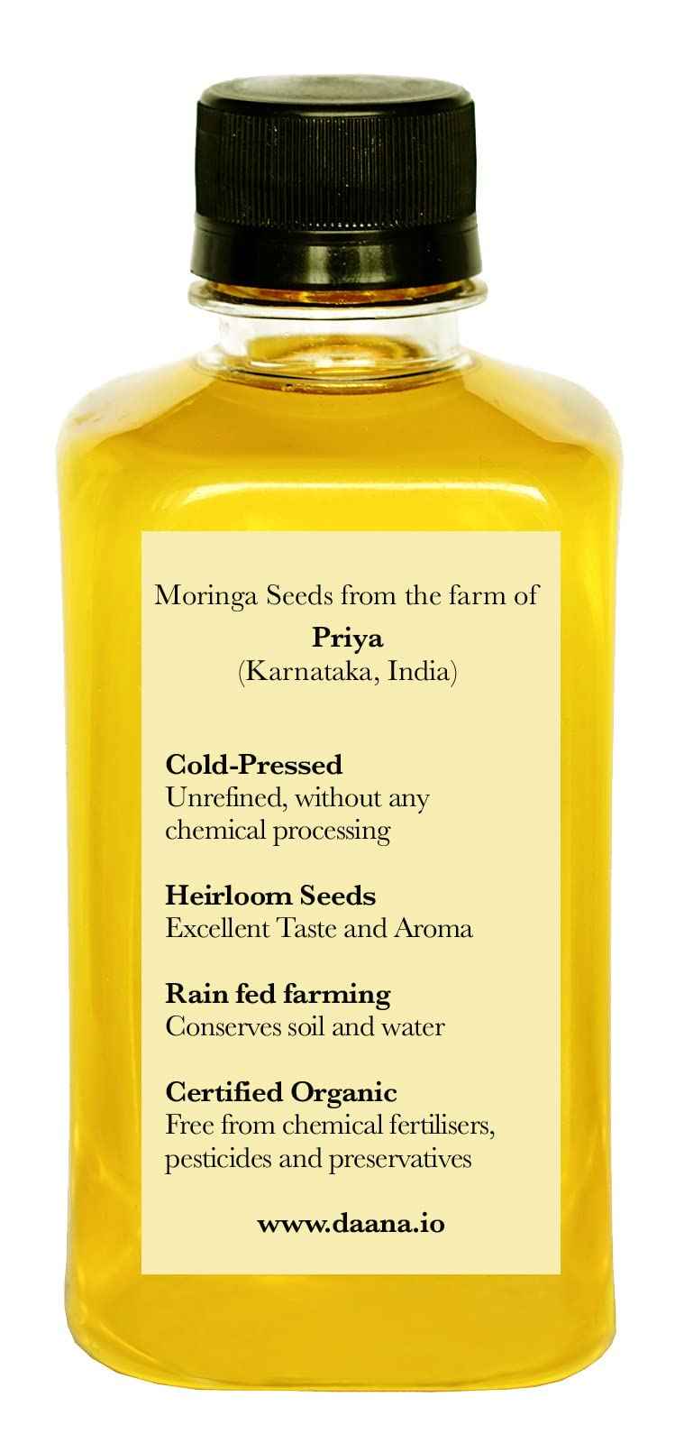 DAANA Organic Moringa Oil for Skin: Extra Virgin, Cold Pressed (12 Fl Oz)
