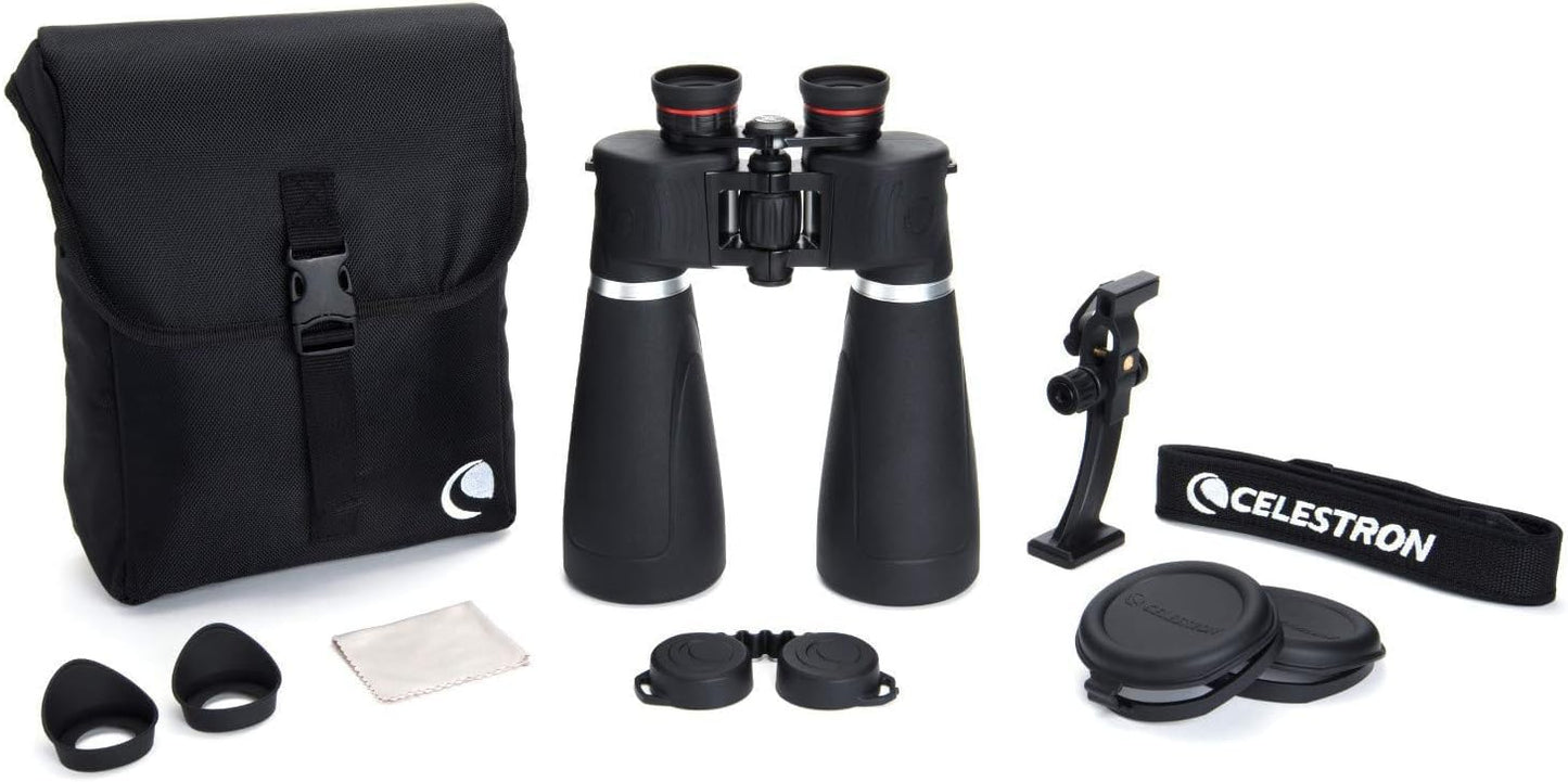 Celestron – SkyMaster Pro 15x70 Binocular – Outdoor and Astronomy Binocular – Large Aperture for Long Distance Viewing – Fully Multi-coated XLT Coating – Tripod Adapter and Carrying Case Included