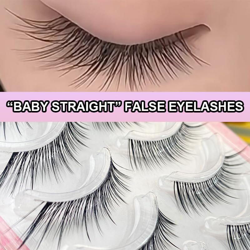 LASGOOS Natural Curl False Eyelashes - 10-13mm Strip Lashes 5 Pairs