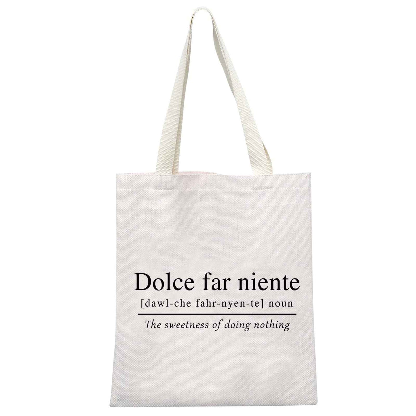 GJTIM Italian Themed Sweet Doing Nothing Quote Dolce Far Niente Italy Lover Gift Zipper Pouch Travel Bag Tote
