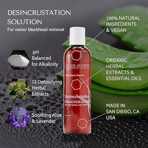 RD Alchemy - Desincrustation Solution/Scaling Fluid Blackhead Remover + 5 Pack Disposable Spa Headbands. for Home or Professional spas.