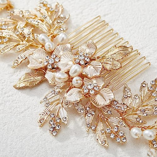 SWEETV Handmade Bridal Hair Comb with Rhinestones