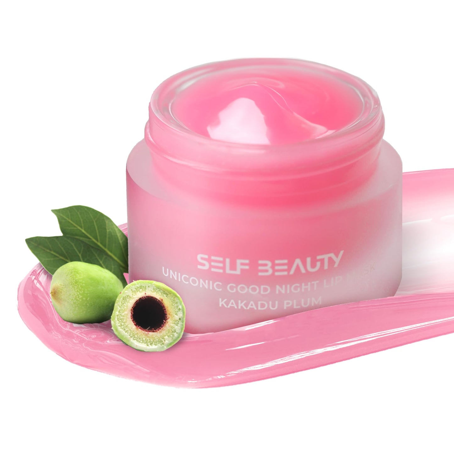 SelfBeauty Lip Mask - Kakadu Plum, Vegan Lip Balm, Daily Lip Moisturizer, Overnight Hydrating Lip Treatment with Vitamin C, Lip Scrub Exfoliator Intensive Lip Repair, 0.51fl.oz