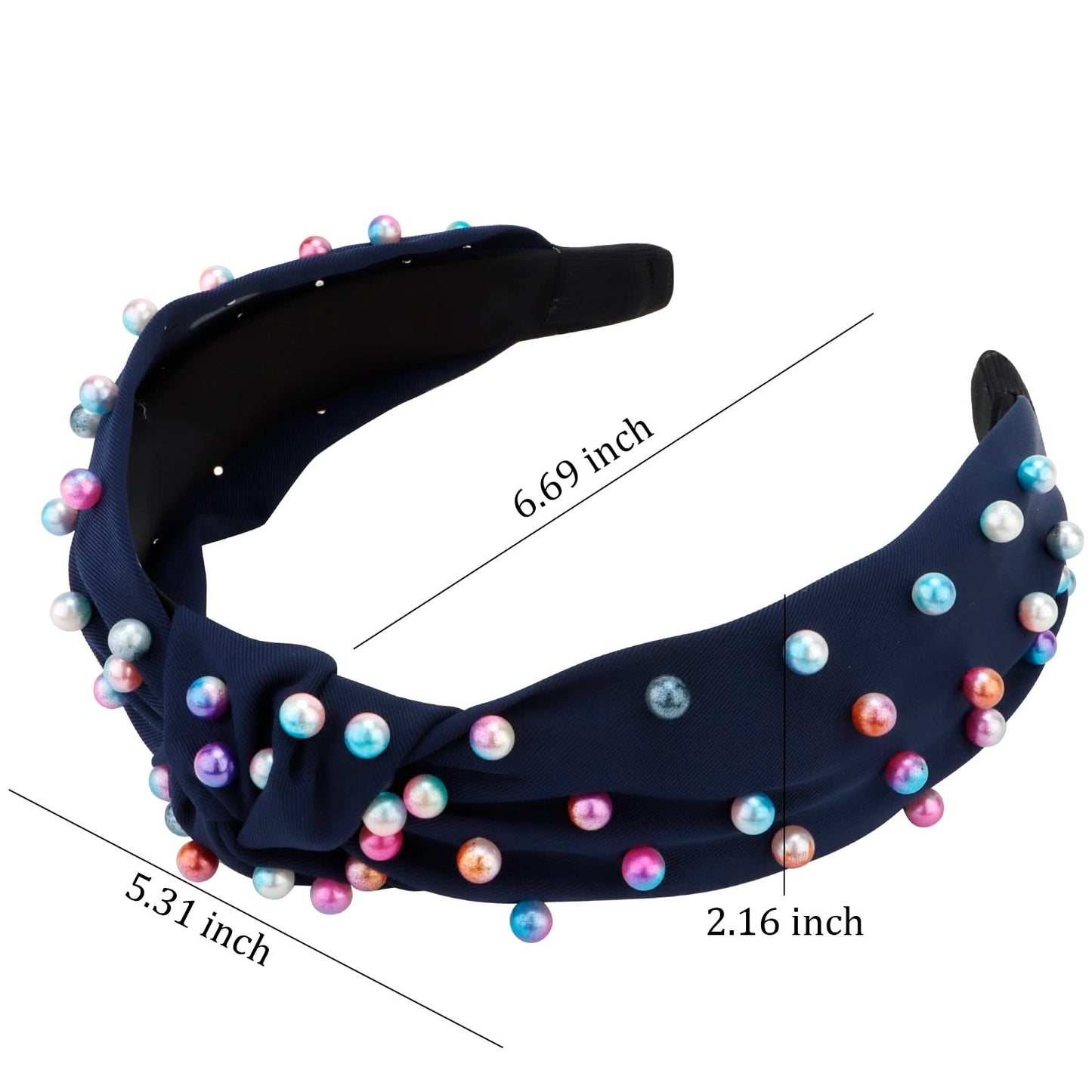 ACO-UINT 3 Pack Knotted Headbands: Colorful Faux Pearl Hairbands, Wide Knot Hair Accessories for Women