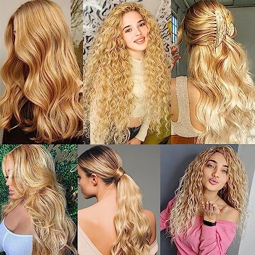 Deep Wave Human Hair Bundles 26 28 30 Inch 27/613 Blonde
