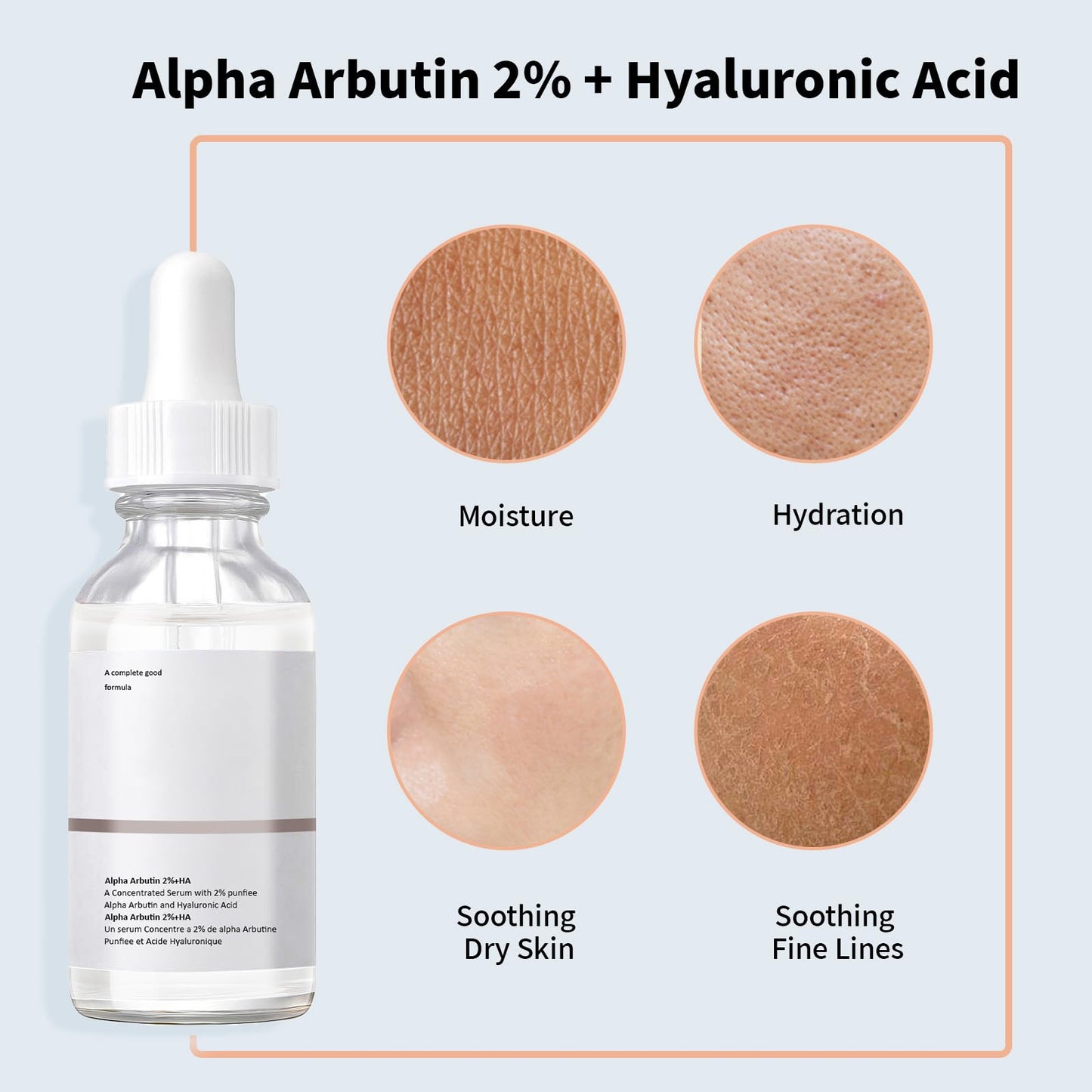 Alpha Arbutin 2% + Hyaluronic Acid Serum For Acne, 30ML Alpha Arbutin 2% Ha Face Serum For Fine Lines & Wrinkle, Moisturizing Hyaluronic Acid Serum For Women.