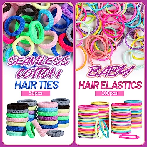 Teenitor Hair Rubber Bands 1250pc Elastic Ties Kit for Girls