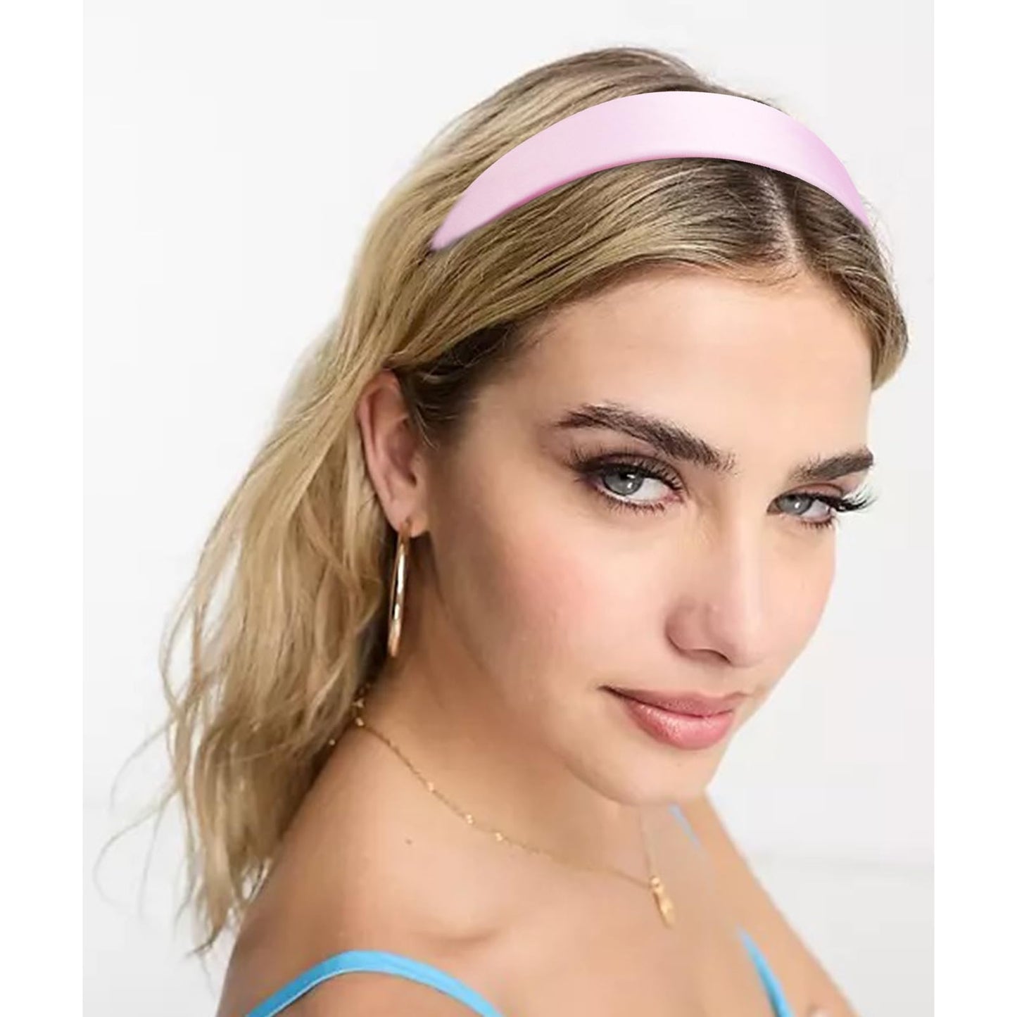 VELSCRUN Headbands for Women Girls 1.6 Inch Pink Satin Wide Headband Head Bands for Womens Hair Solid Simple Fashion Hair Bands Cosplay Halloween Hair Accessories Gifts for Mothers Sisters