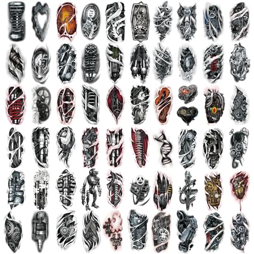 Waterproof Temporary Tattoos - 77 Sheets Realistic Fake Tattoos
