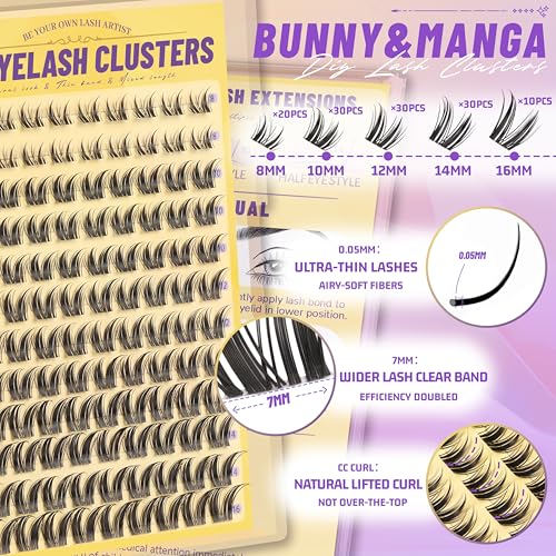 Bunny Lash Clusters Kit | Manga Eyelash Extensions 8-16mm CC Curl