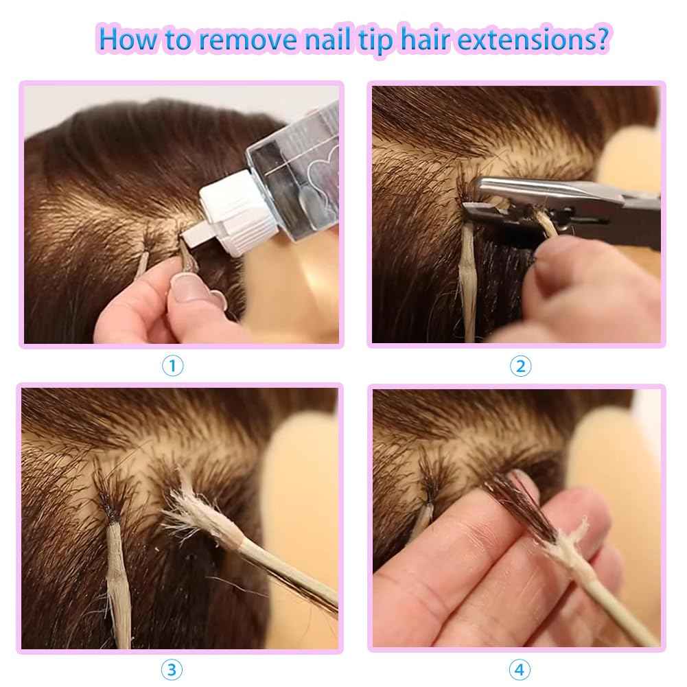 Saisifen Curlable U-tip Human Hair Extensions 33# Copper Brown Keratin Nail Tip Hair Extension 100 Strands 0.5g/strands Straight Brazilian Remy Hair 16 Inch (40cm)