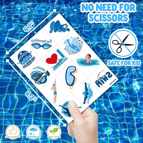 72 Piece Swimming Party Favor Set | Punch Balloons & Tattoos