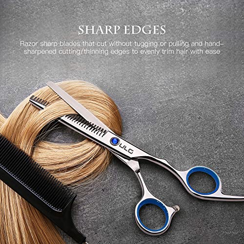 Hair Cutting Scissors Thinning Shears Kit ULG Professional Barber Hairdressing Texturizing Salon Razor Edge Scissor Japanese Stainless Steel 6.5 inch