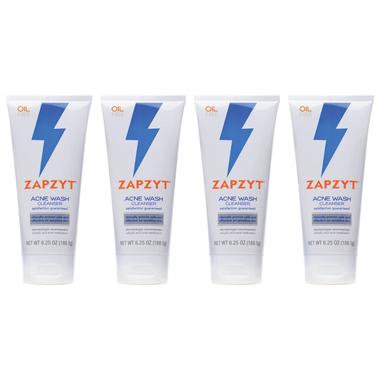 ZAPZYT Acne Wash with Salicylic Acid 6.25 oz (Pack of 4)