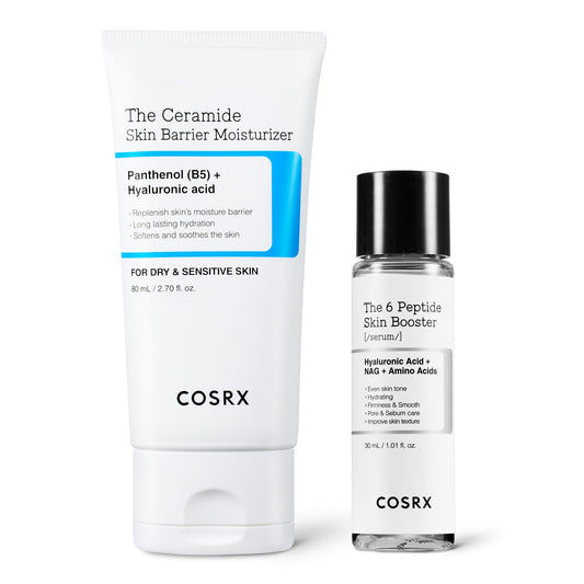 COSRX Skin Barrier Elevate Set - Ceramide Moisturizer 2.7 fl.oz + Miniature 6X Peptide Skin Booster Serum 1 fl.oz